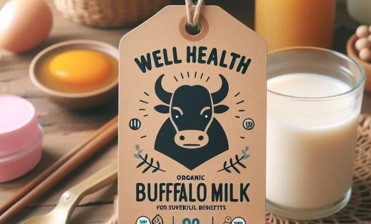 wellhealthorganic buffalo milk tag