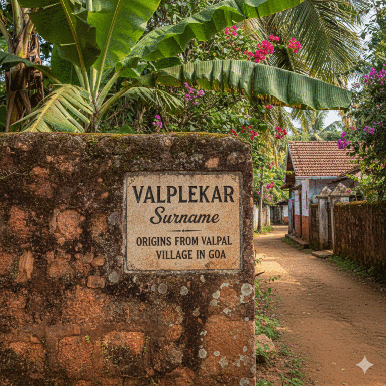 Valplekar Surname: Origins from Valpal Village in Goa