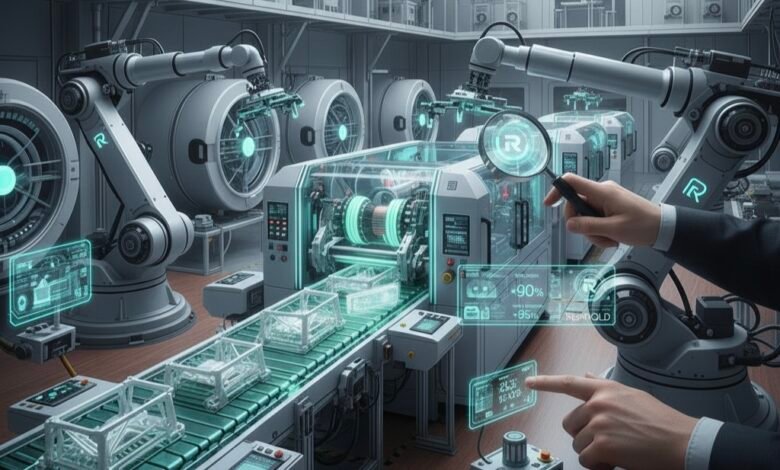 Advanced manufacturing line featuring Repmold systems designed to enhance production speed and sustainability